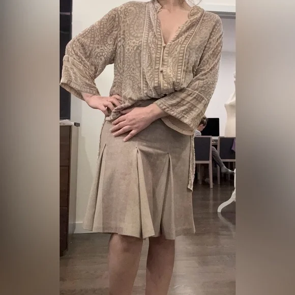 VTG BOB MACKIE WEARABLE ART LARGE BEIGE SILVER PAISLEY BURNOUT VELOUR TUNIC RARE - Picture 6 of 14